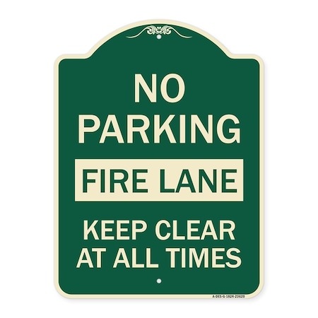 No Parking Fire Lane Keep Clear At All Times Heavy-Gauge Aluminum Architectural Sign